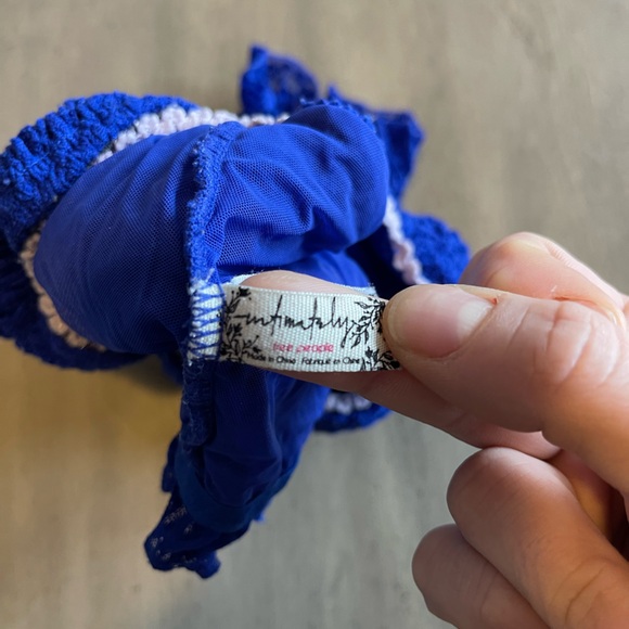 Blue Ruffled Tube Top - Picture 3 of 3